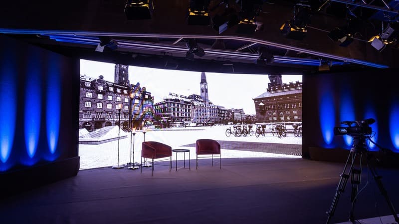 LED video wall displaying various content formats