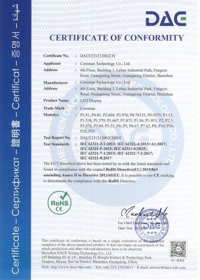 RoHS Certificate