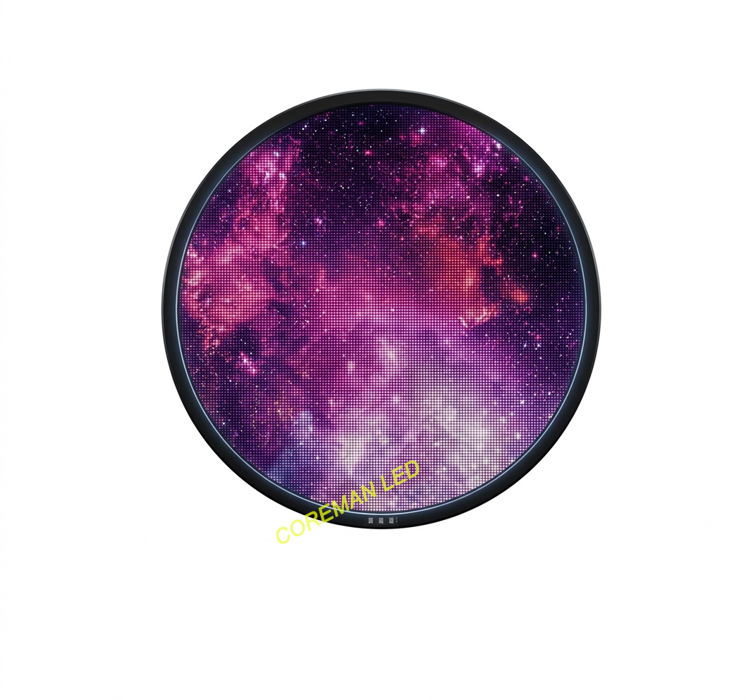 Circular LED screen with IP65 waterproof rating for outdoor advertising