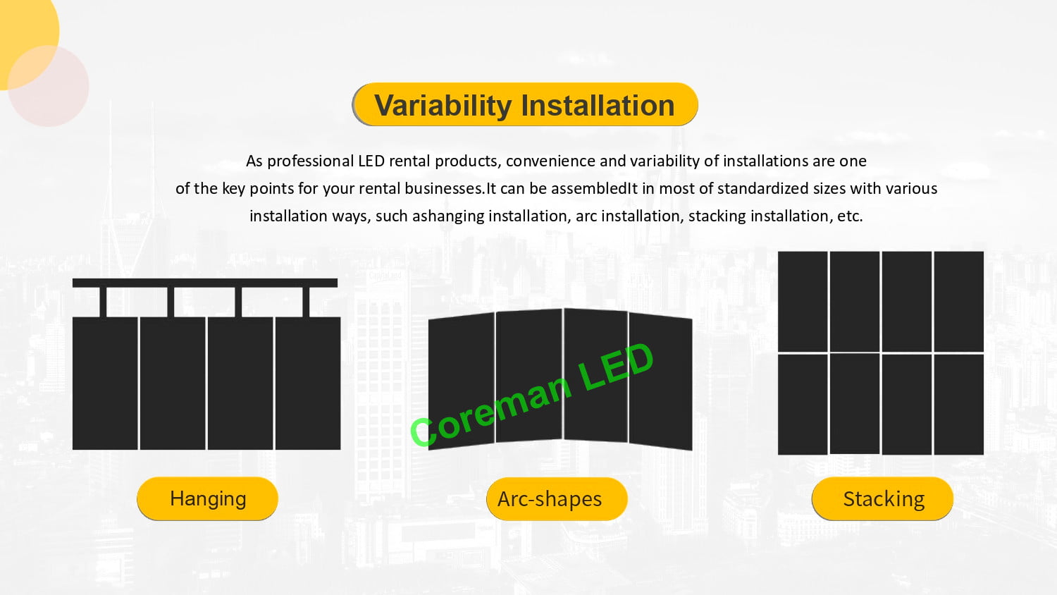 Detachable power box for rental LED cabinet