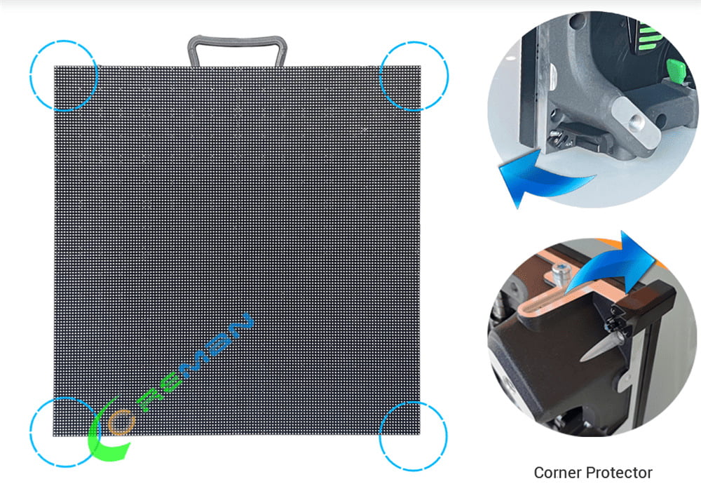 Fast power box replacement on P2.6 LED video wall via the modular hub plug system