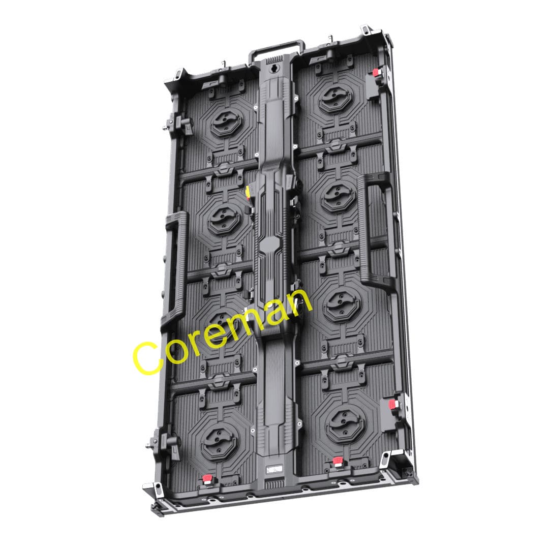 Gapless splicing achieved via precision alignment pins on CRC LED video wall panels