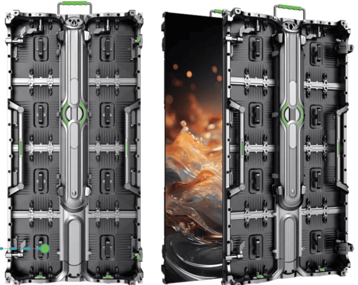 Ground stacking support structure compatible with CKA series event LED wall panels