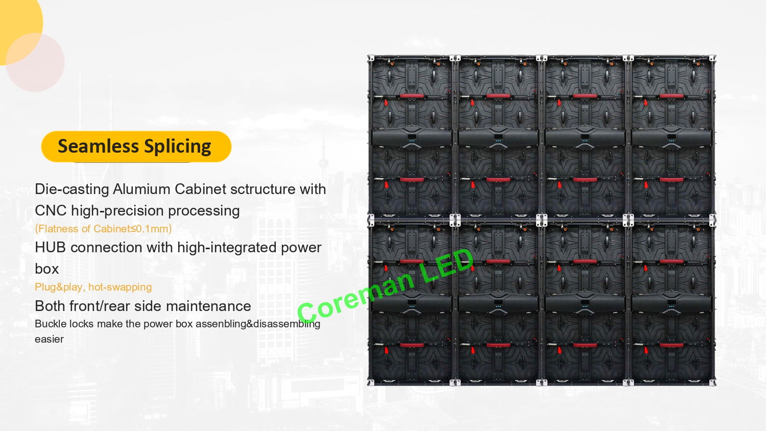 Ground support system for rental LED wall