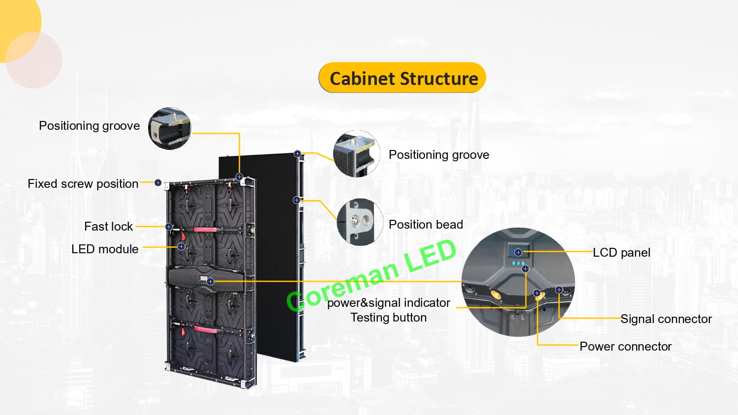 High brightness outdoor rental LED display
