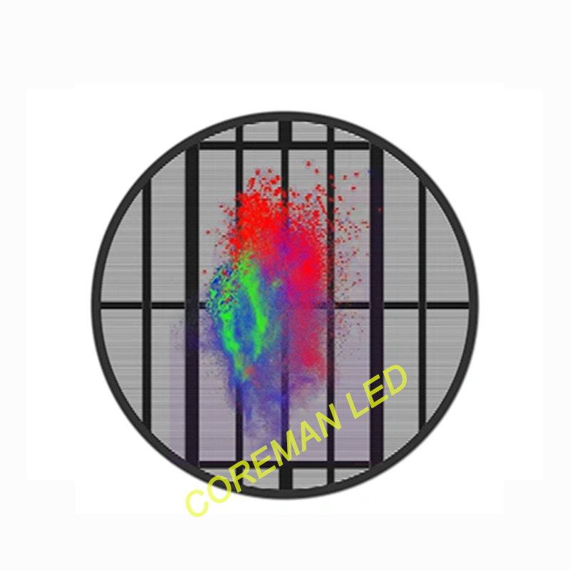 Industrial Transparent Circular LED Display Front View