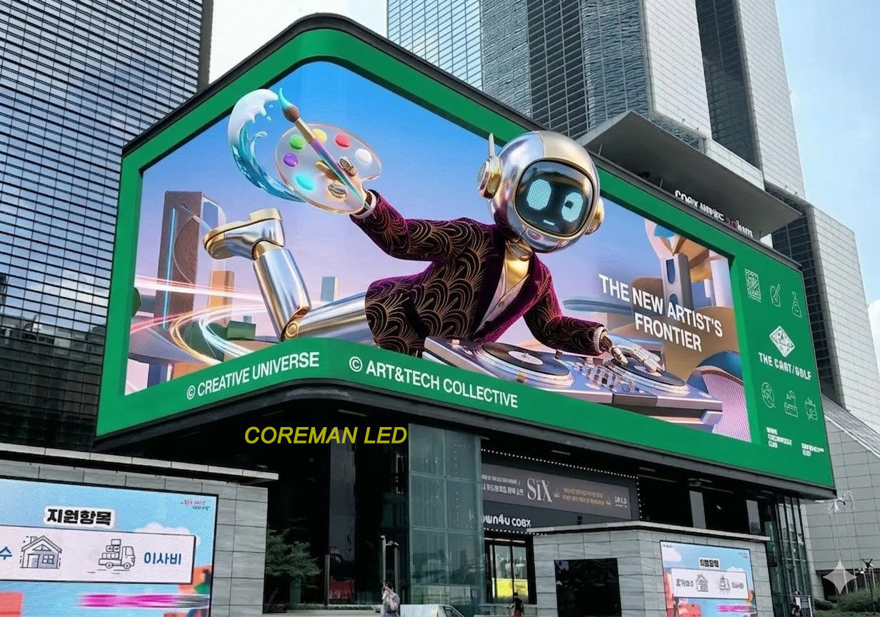 Outdoor 3D LED digital landmark for commercial buildings