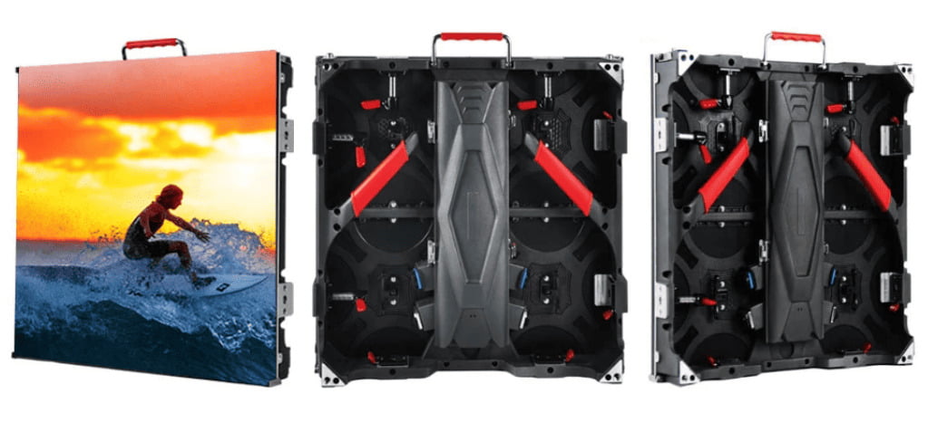 P1.9 indoor rental LED screen showing professional rigging and hanging system