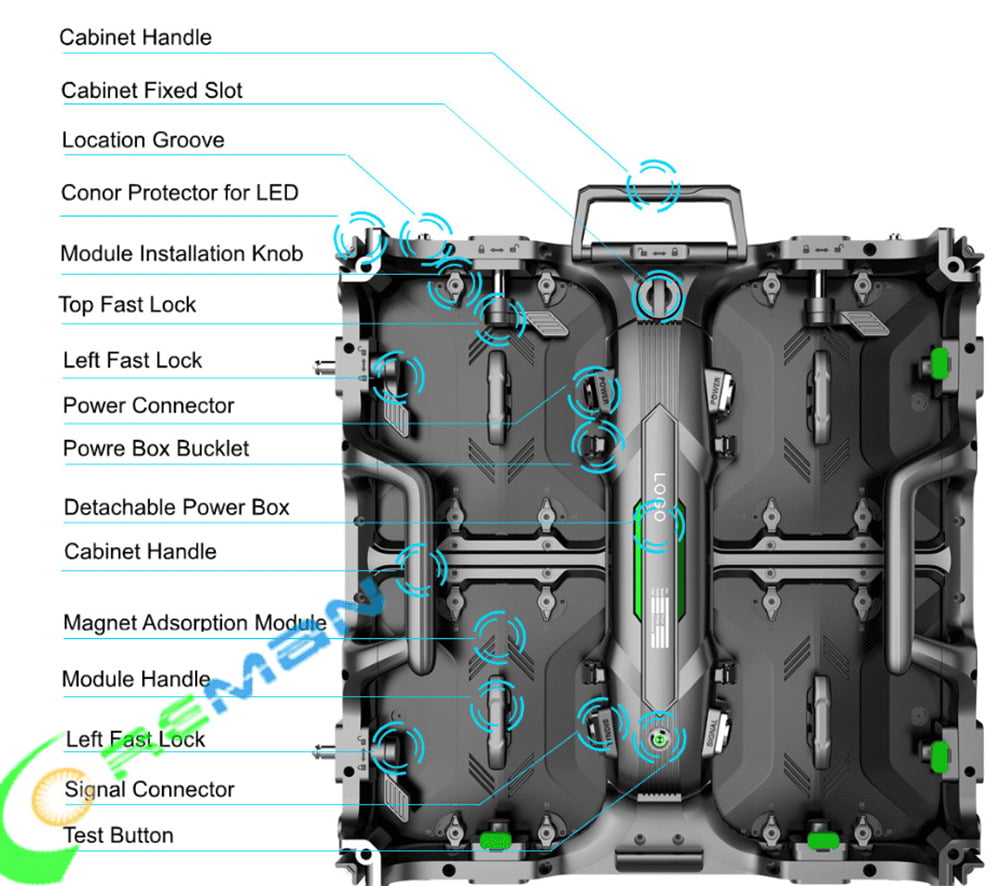 P2.6 stage LED panel packed in industrial flight cases for touring logistics