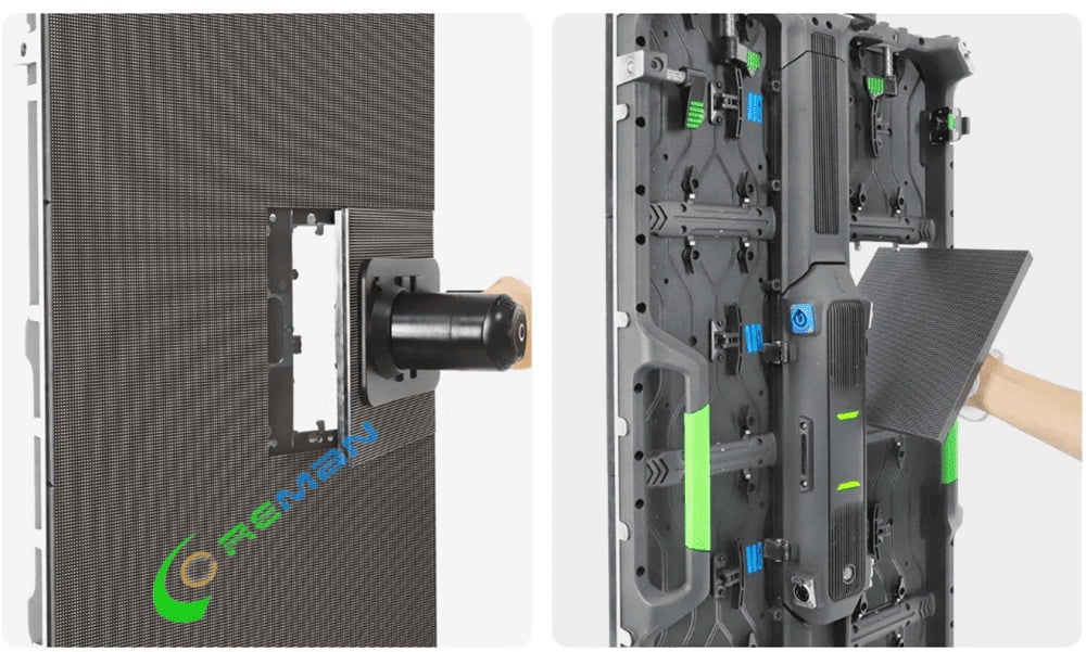 Precision alignment pins on CRE-500-1000 hub plug for seamless module connection