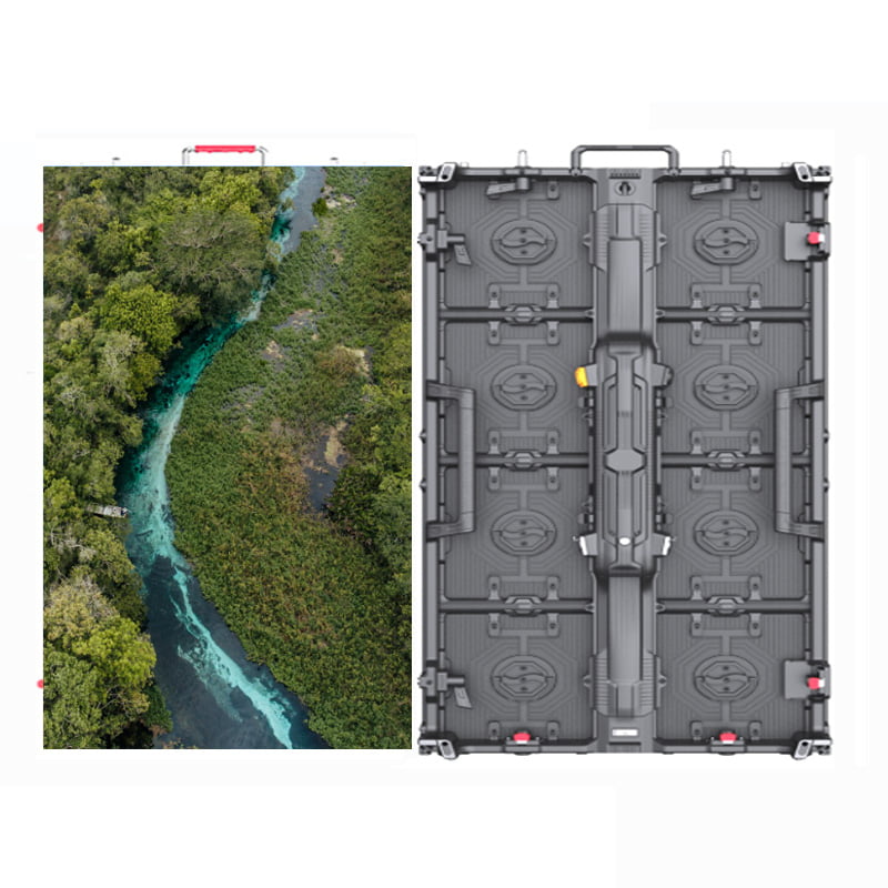 Rear view of 500x1000mm modular LED wall panel showing cable-free internal design