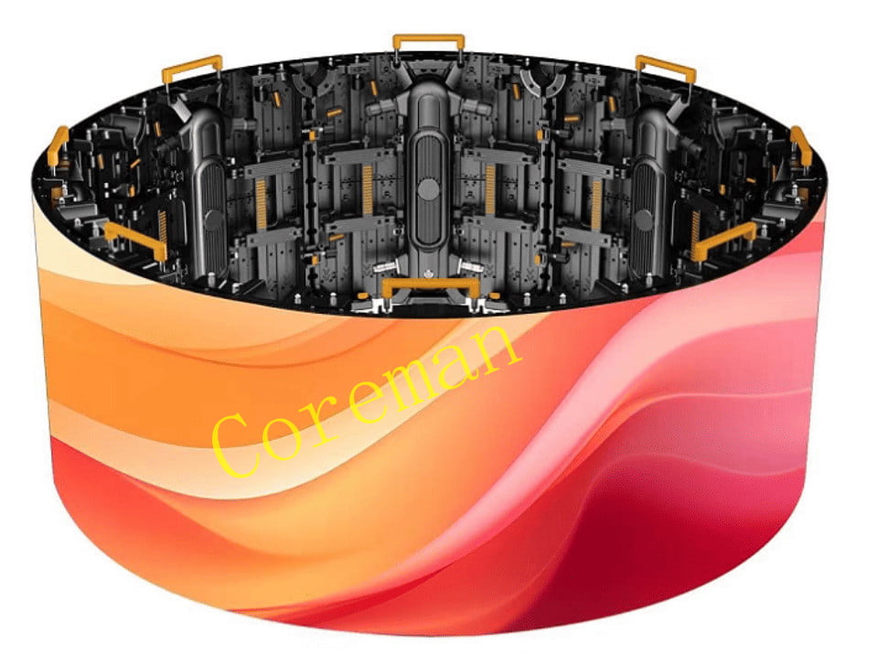 Seamless magnetic curved LED wall for exhibitions