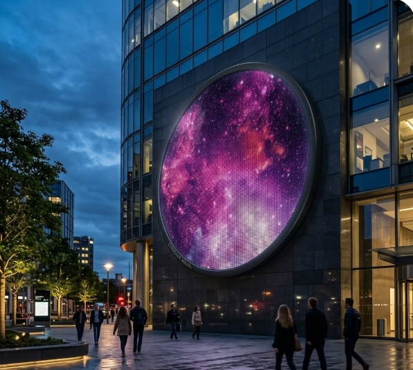 Spherical LED display with 360-degree viewing angle for exhibitions