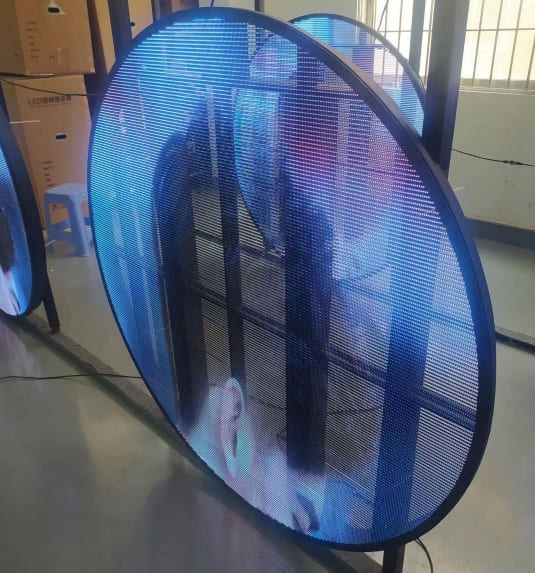 Transparent Circular LED Signage for Storefront Window