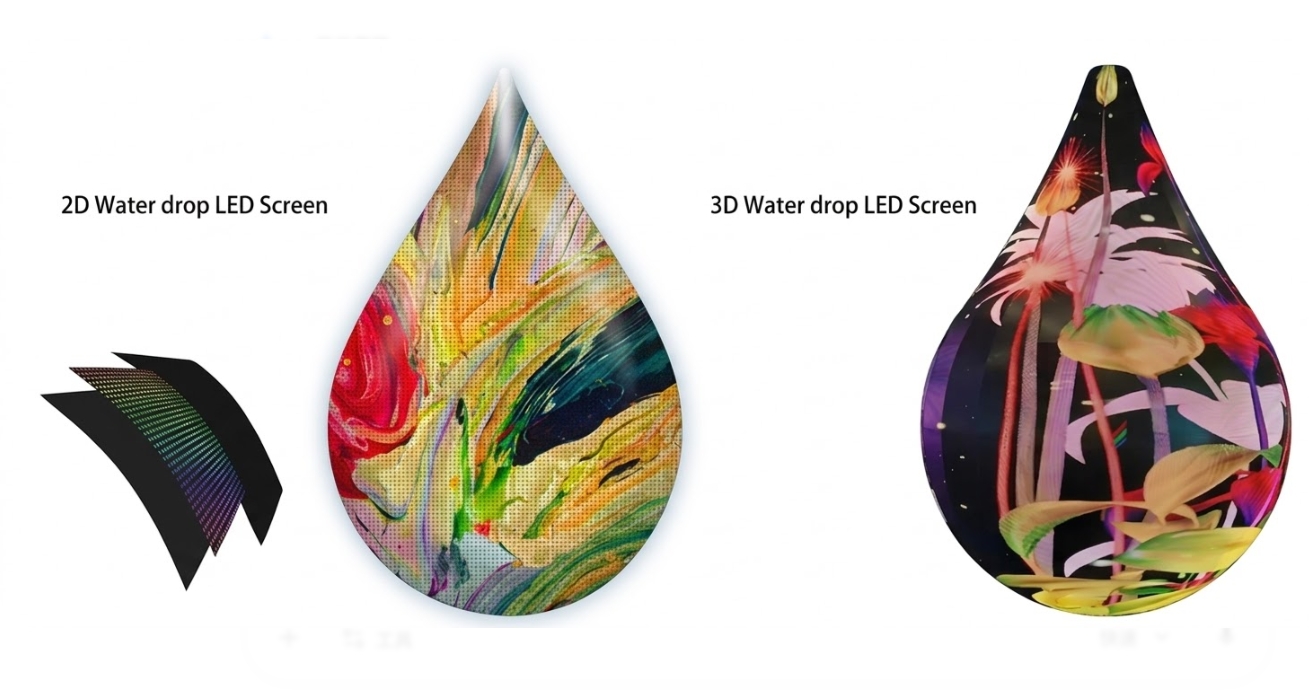 Unique Curved Splicing of Teardrop LED Screen for Creative Design by COREMAN LED