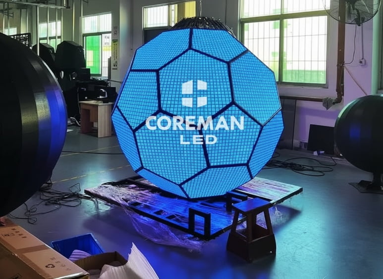 3D football shape hexagon LED display