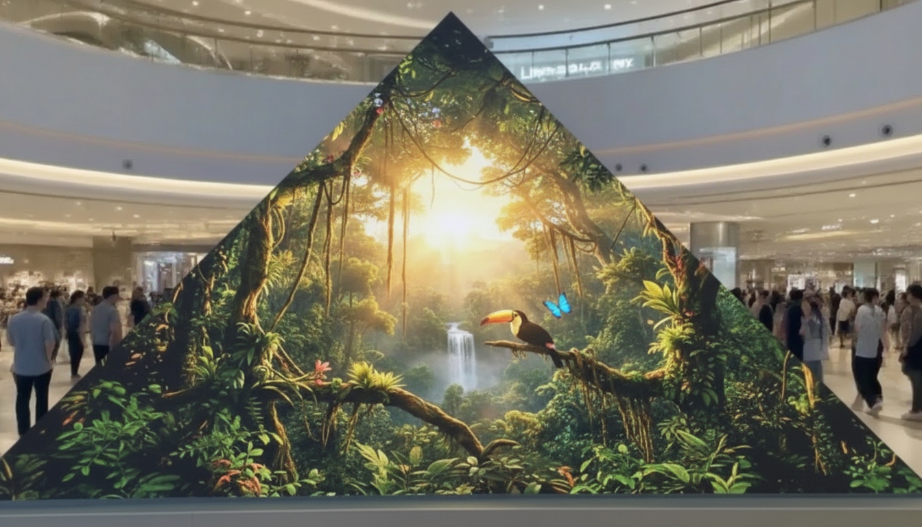 3D pyramid LED video wall structure