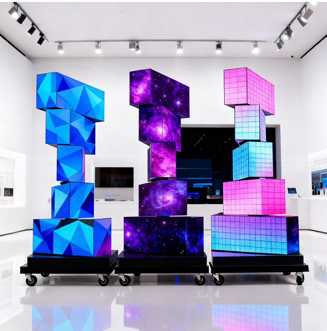 Bespoke rotating LED display solution for corporate branding and high-profile product launches