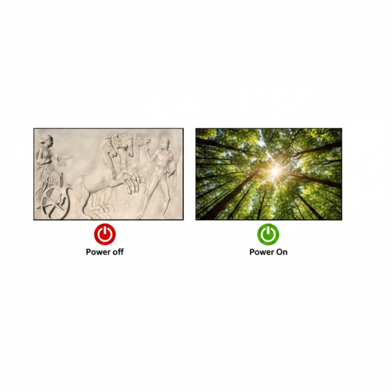 COREMAN led ink screen displaying static digital painting with matte texture