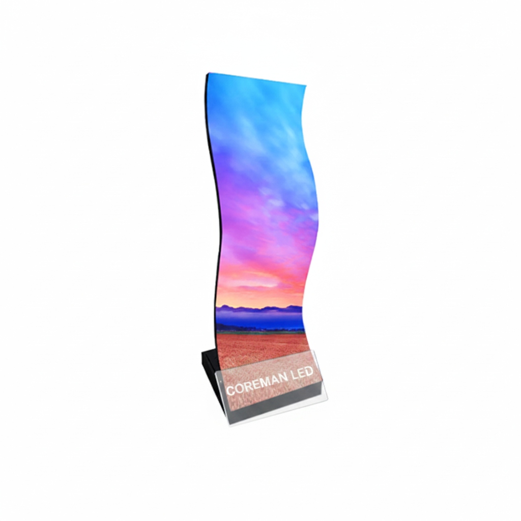 Creative convex circular LED display showing high flexibility and vivid colors.