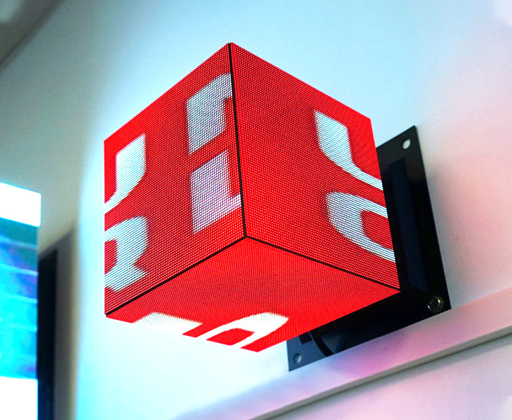 Creative LED cube cluster for exhibition booth design
