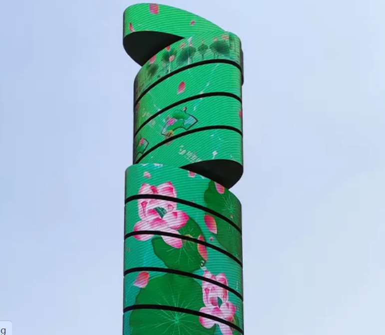 Foldable modular LED structure for reconfigurable kinetic displays