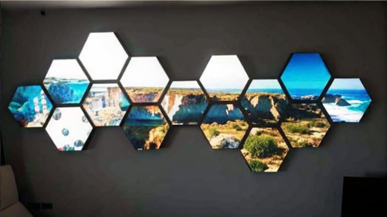 High-resolution hexagon LED display panel