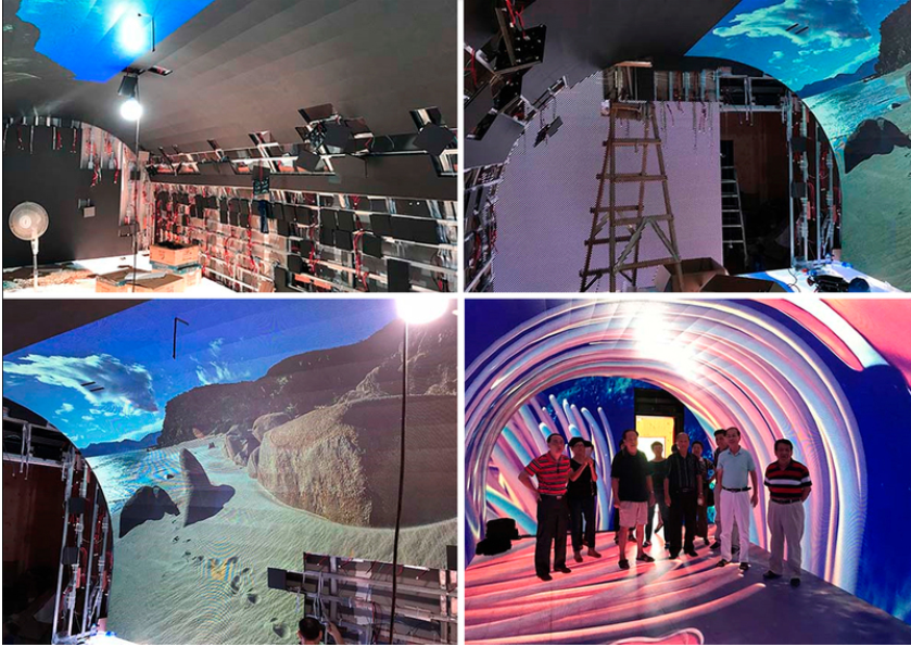 Immersive underwater world simulation on interactive LED floor