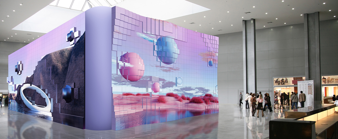Kinetic LED display application at international trade show booth