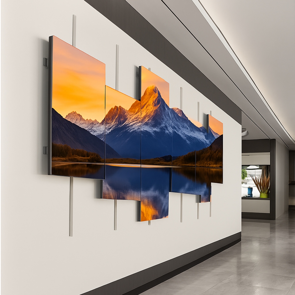 Motorized LED sliding screen with precision silent linear guide rail