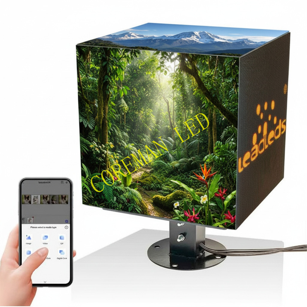 P2.5 indoor magic cubic LED display 320x320x320mm