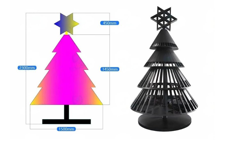 Programmable 3D LED animation holiday display