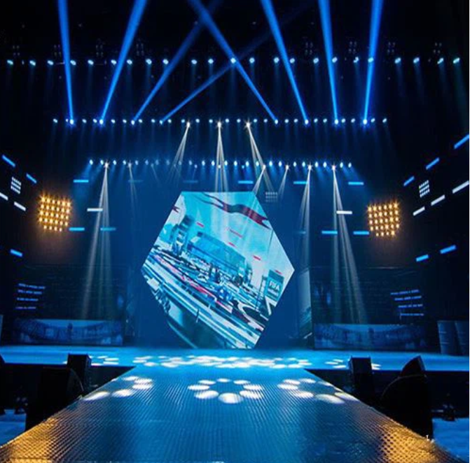 Retail store hexagon LED advertising screen