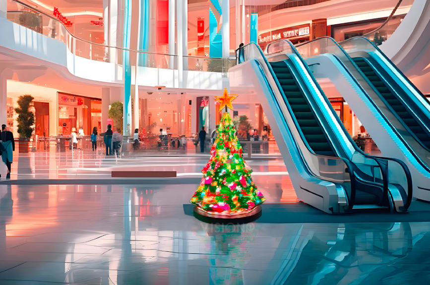 Seamless 360 degree 3D LED video pillar