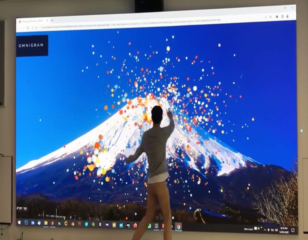 Seamlessly spliced interactive LED tunnel screen with motion tracking