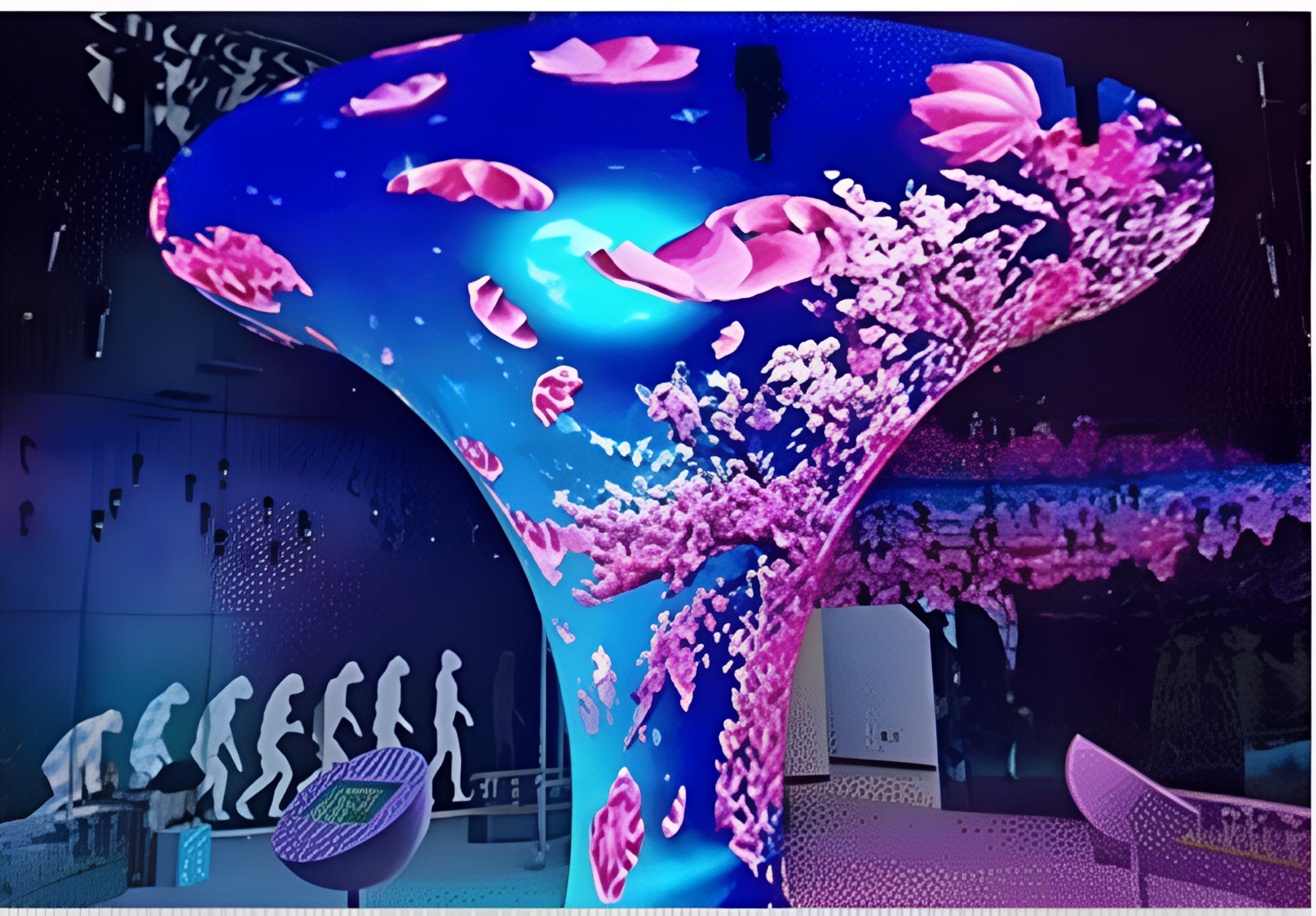 Soft and flexible LED screen module showing 360-degree bending capability.