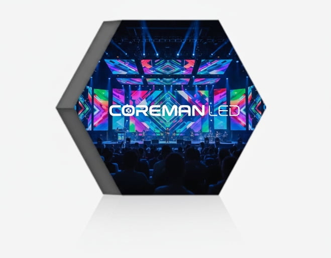 Ultra-slim hexagon LED display cabinet