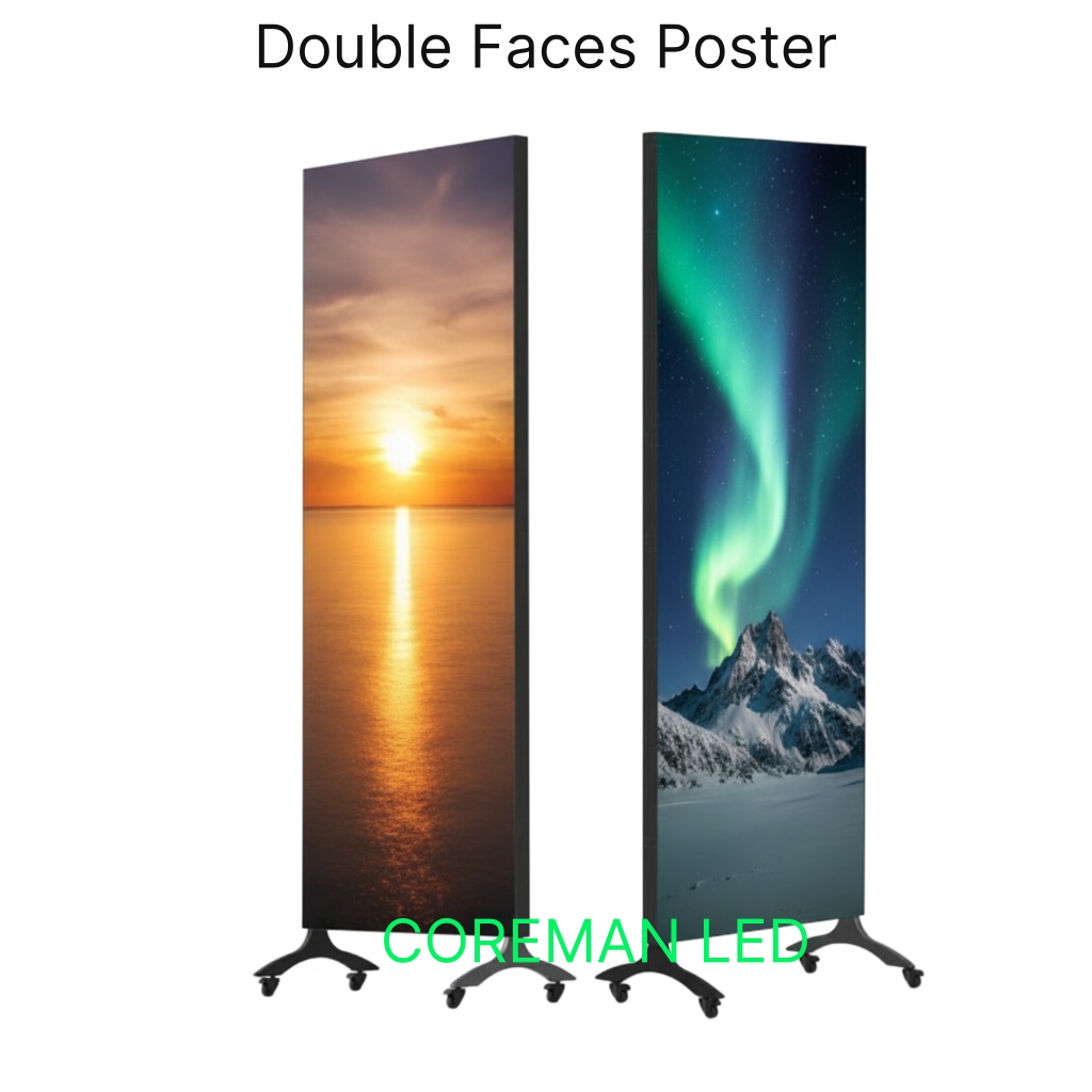 Double-Sided Floor-Standing LED Poster Screen