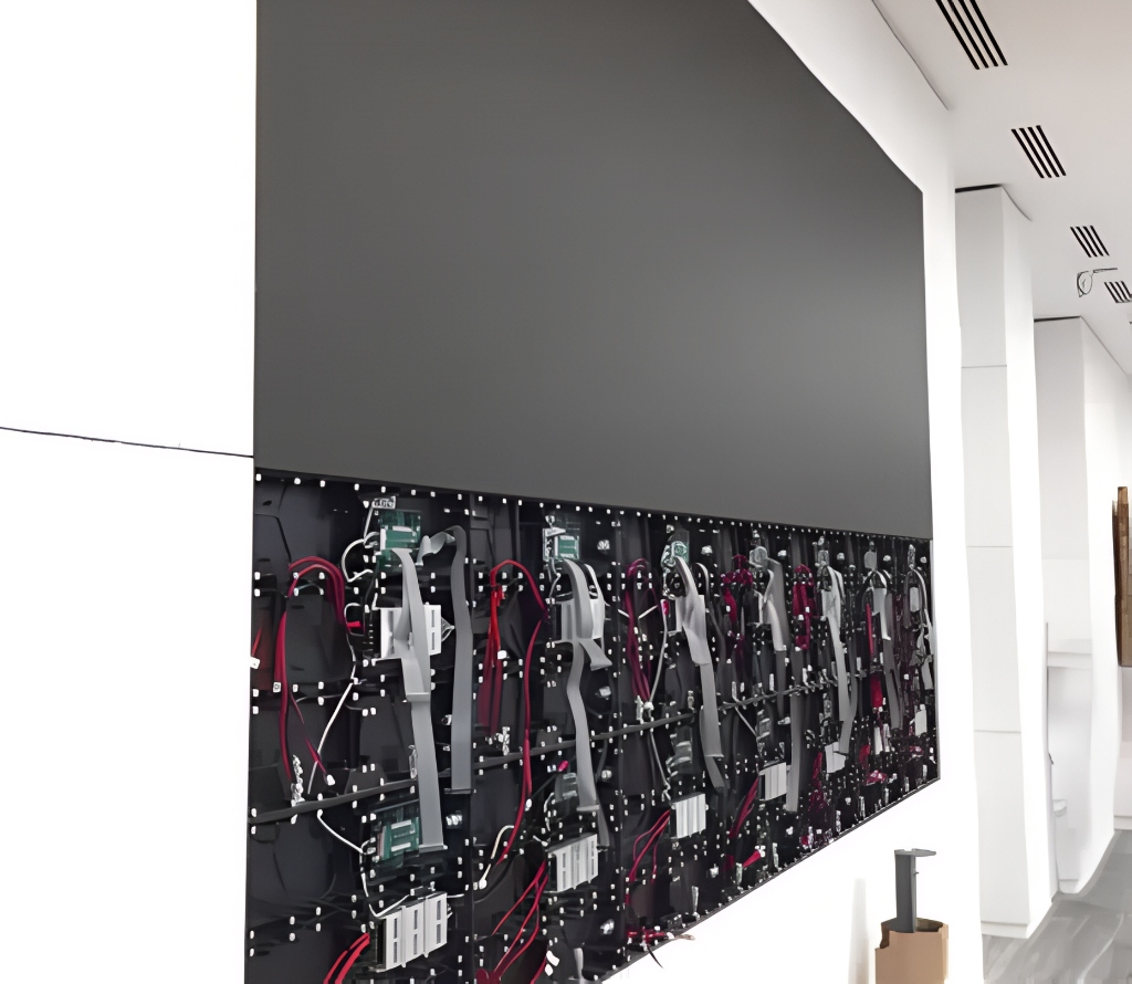 Fine pixel P1.2 indoor LED display screen in luxury retail showroom