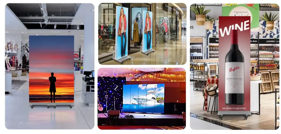 Foldable poster led display standalone slim digital poster screen