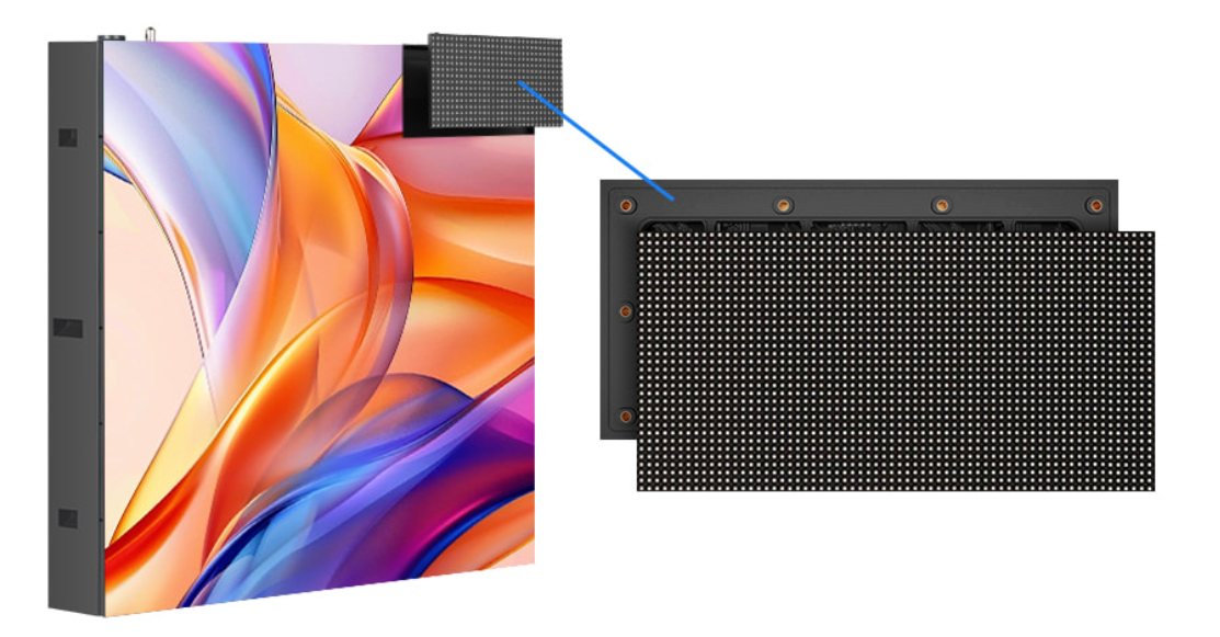 Front-service maintenance tool replacing indoor LED display module