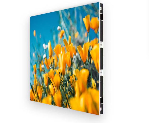 Front view of fine pixel pitch indoor Mini LED screen wall displaying Ultra-HD content