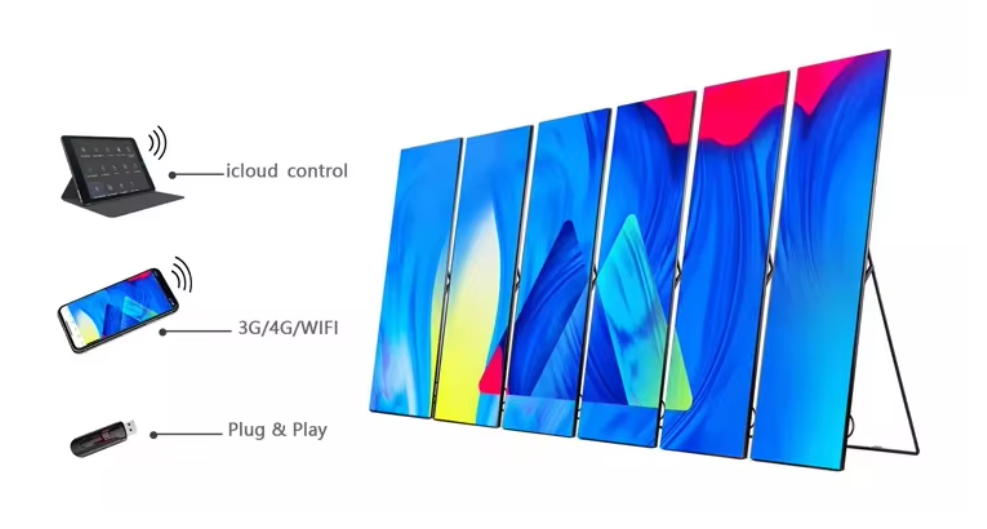 HDMI and LAN cascading connection layout for multi-screen synchronous tracking