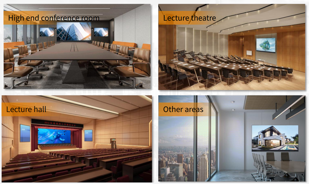 HDMI USB and audio ports on LED conference screen interface panel