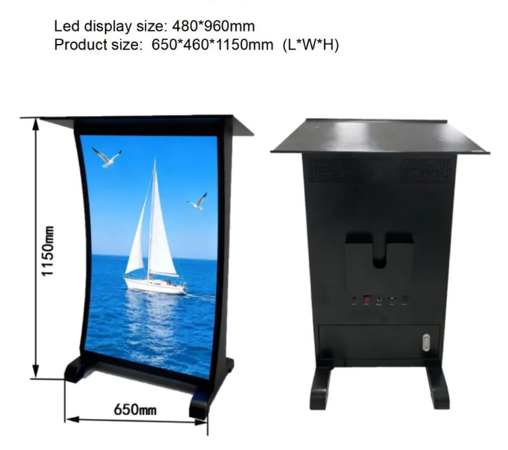 High-definition industrial-grade panel showing vibrant colors on LED podium.