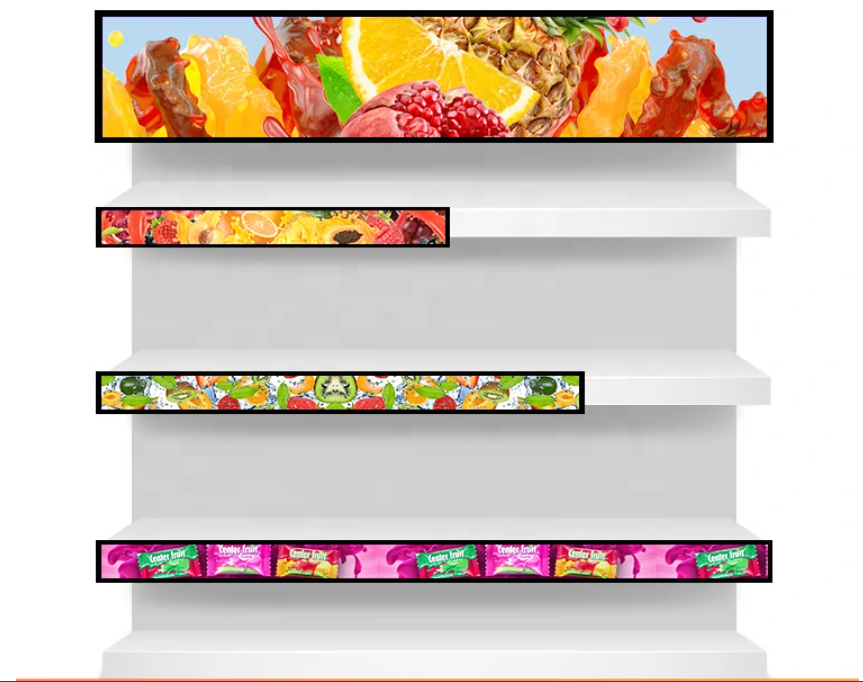 High-resolution digital shelf edge LED screen