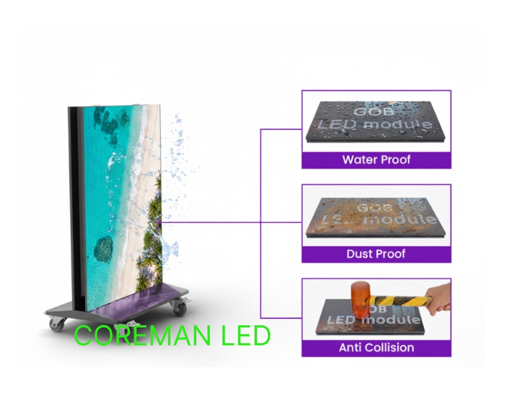 Indoor slim led poster display deployed in luxury retail shopping mall