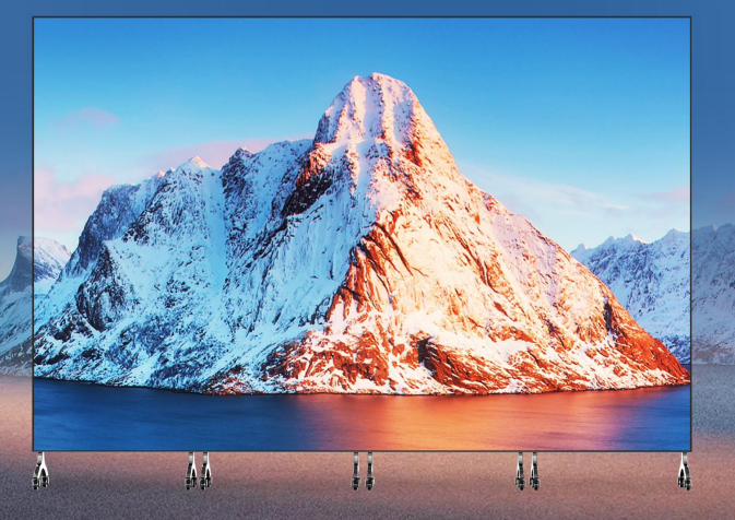 Interface demonstration of cloud-based remote content management system controlling multiple LED poster displays.