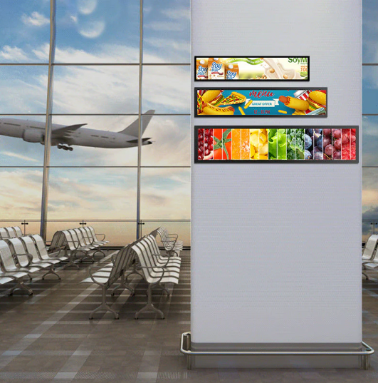 Multiple split-screen digital shelf display