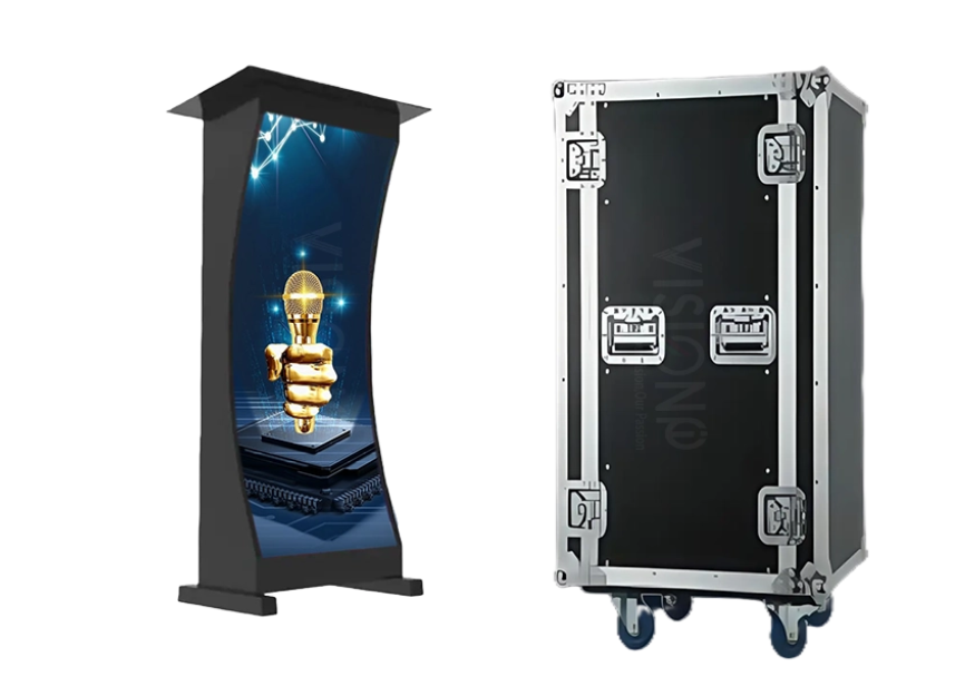Non-slip rubber leveling feet on the base of the Podium LED Display.